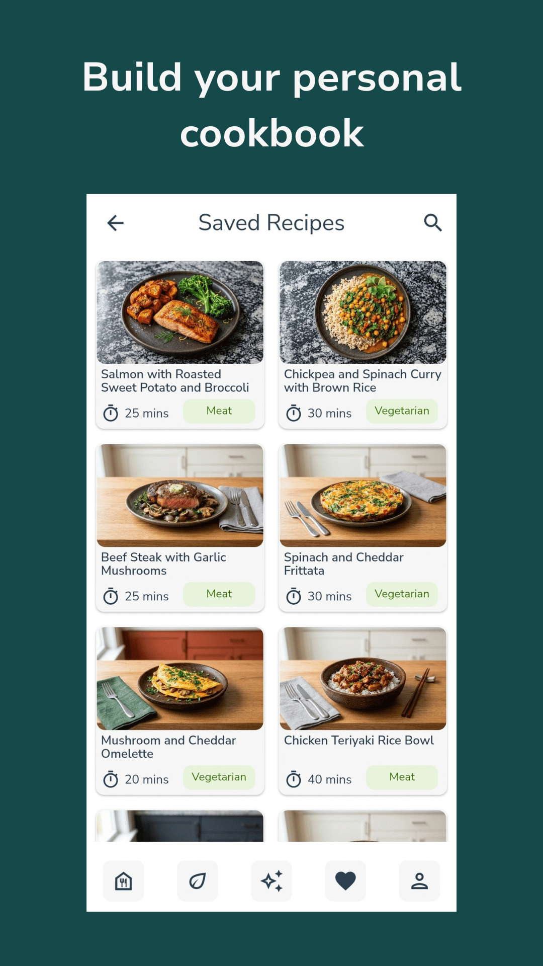 Saved recipes